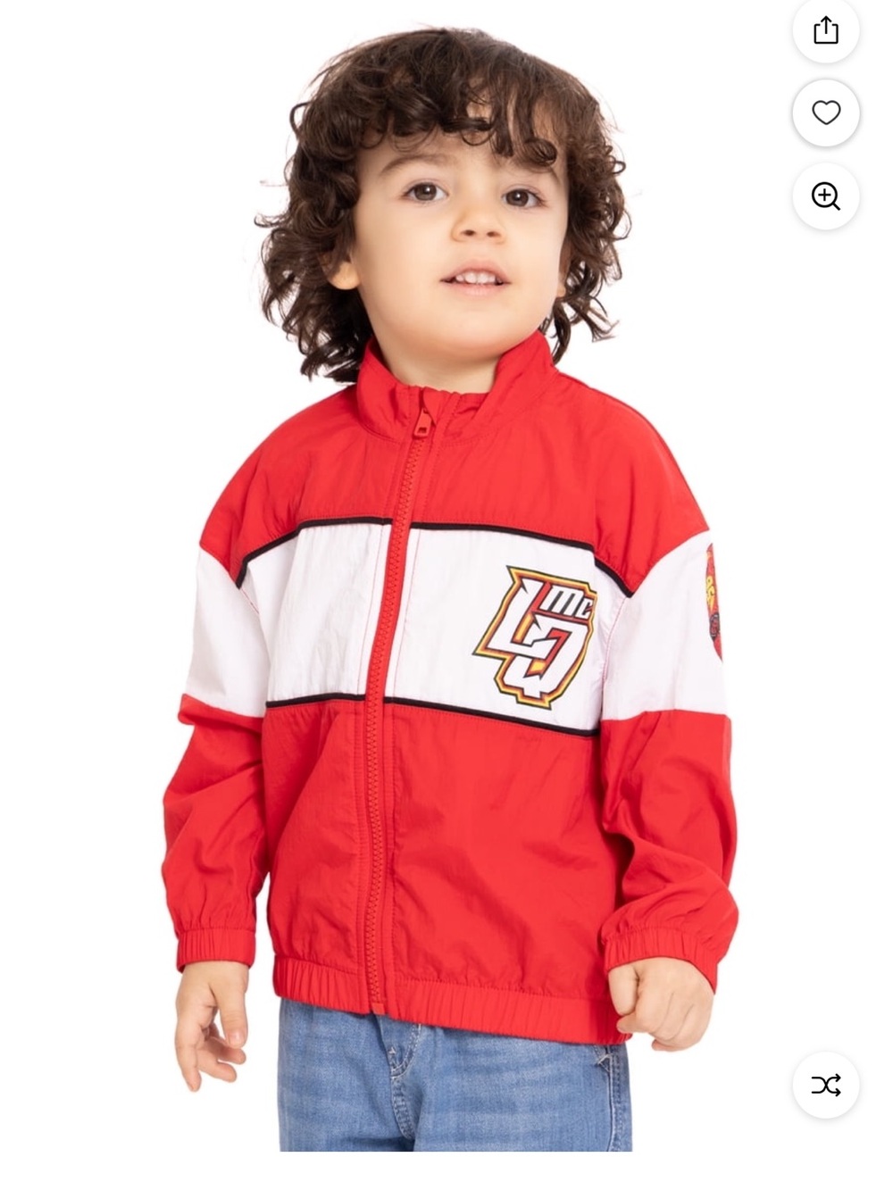 NWT Disney Cars Lightning McQueen Toddler Zip Jacket | Boys Windbreaker - Picture 4 of 4